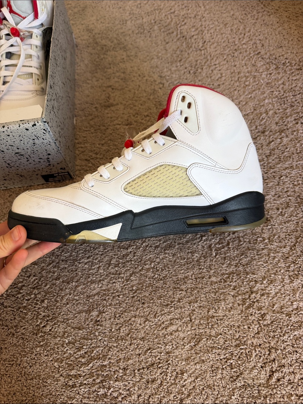 Jordan Men’s White, Black & Red High-Top Sneakers